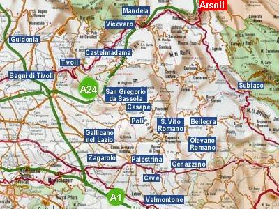 Arsoli cartina mappa maps traslochi